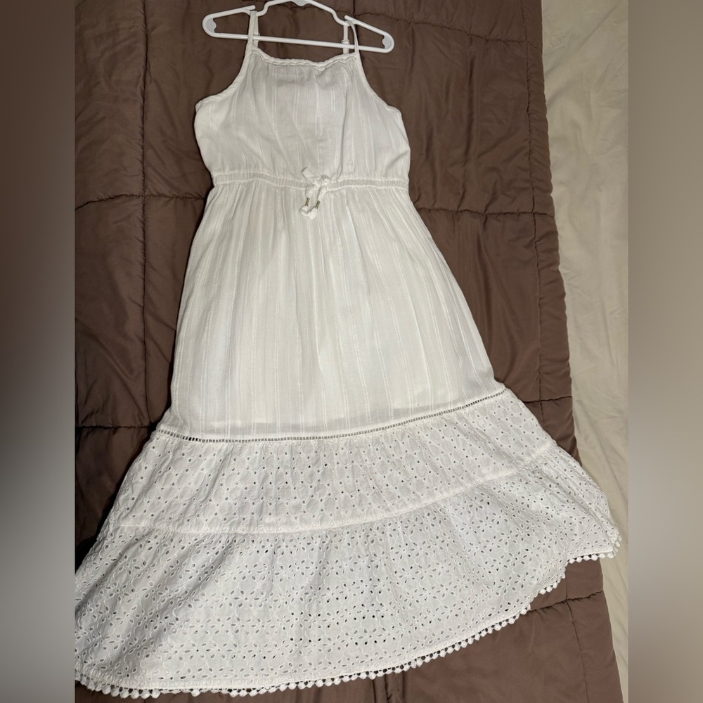Cat & Jack Cream Pleated Sundress Halter Neck